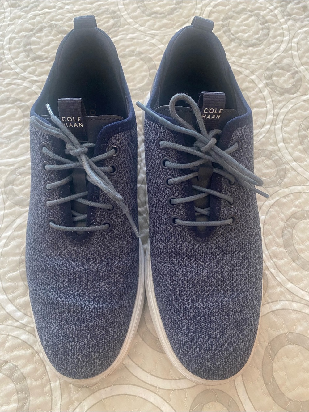 Cole Haan Men's Navy Knit Lace-Up Sneakers